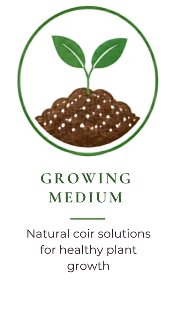 Coconut coir growing medium and cocopeat