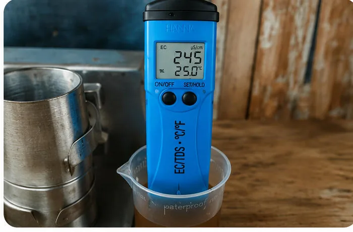 EC meter testing coir quality
